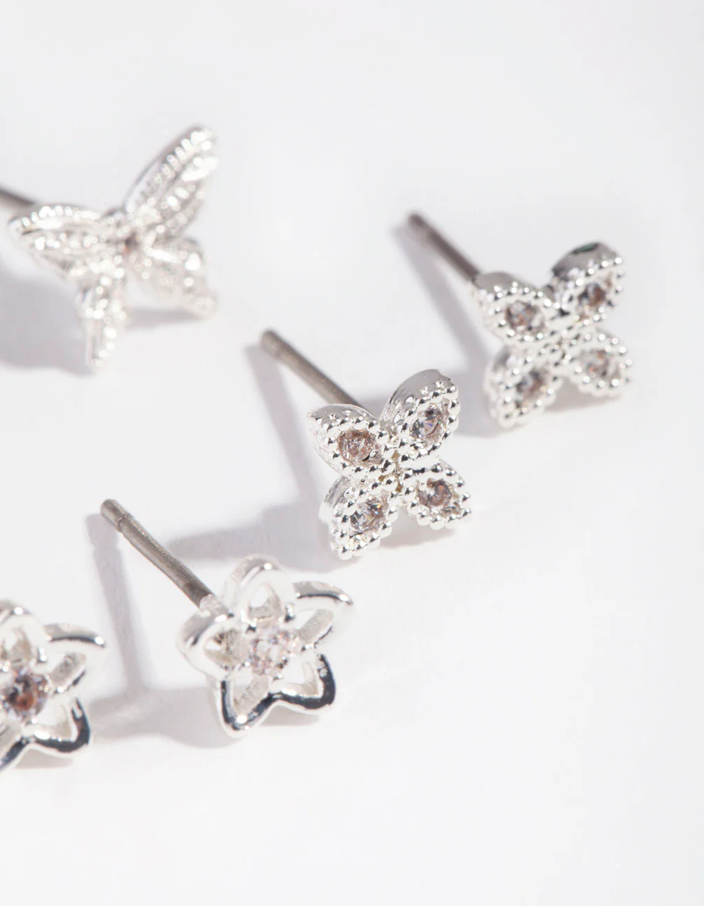 Gold Flower & Butterfly Earrings - Image 2