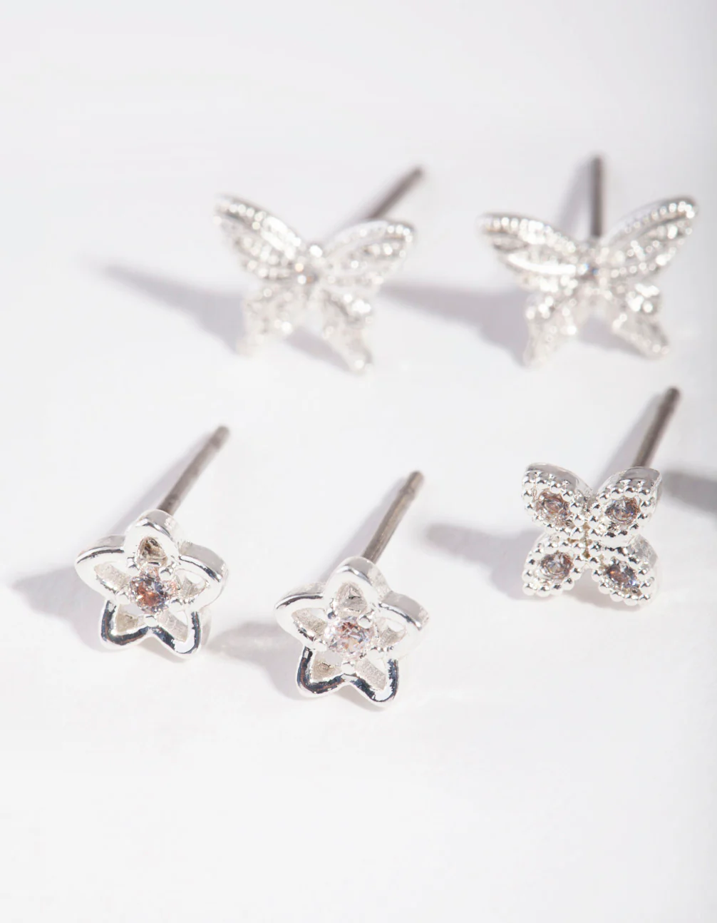 Gold Flower & Butterfly Earrings - Image 3