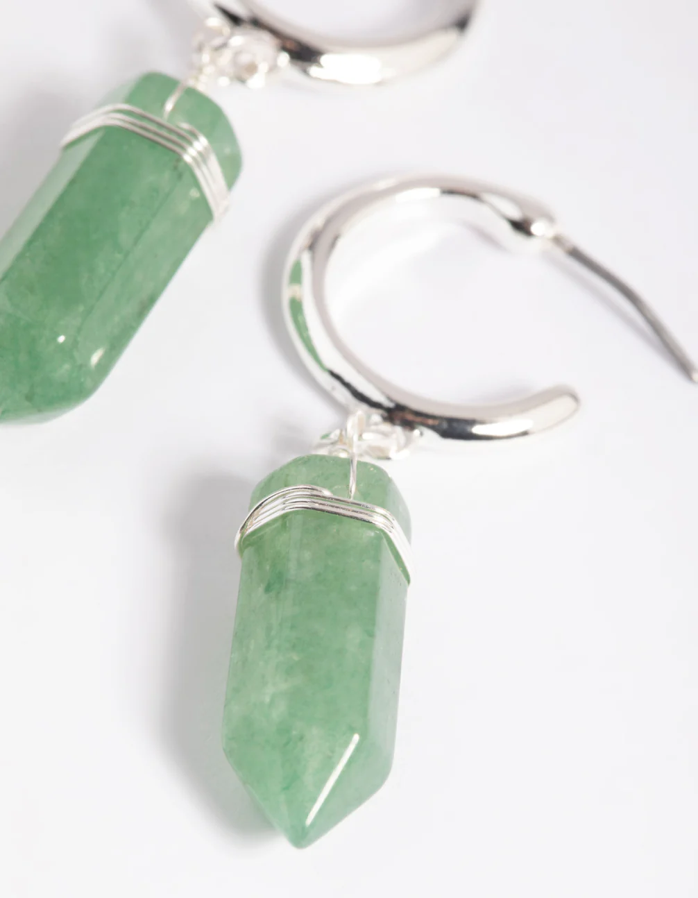 Green Fluorite Shard Hoop Earrings - Image 5