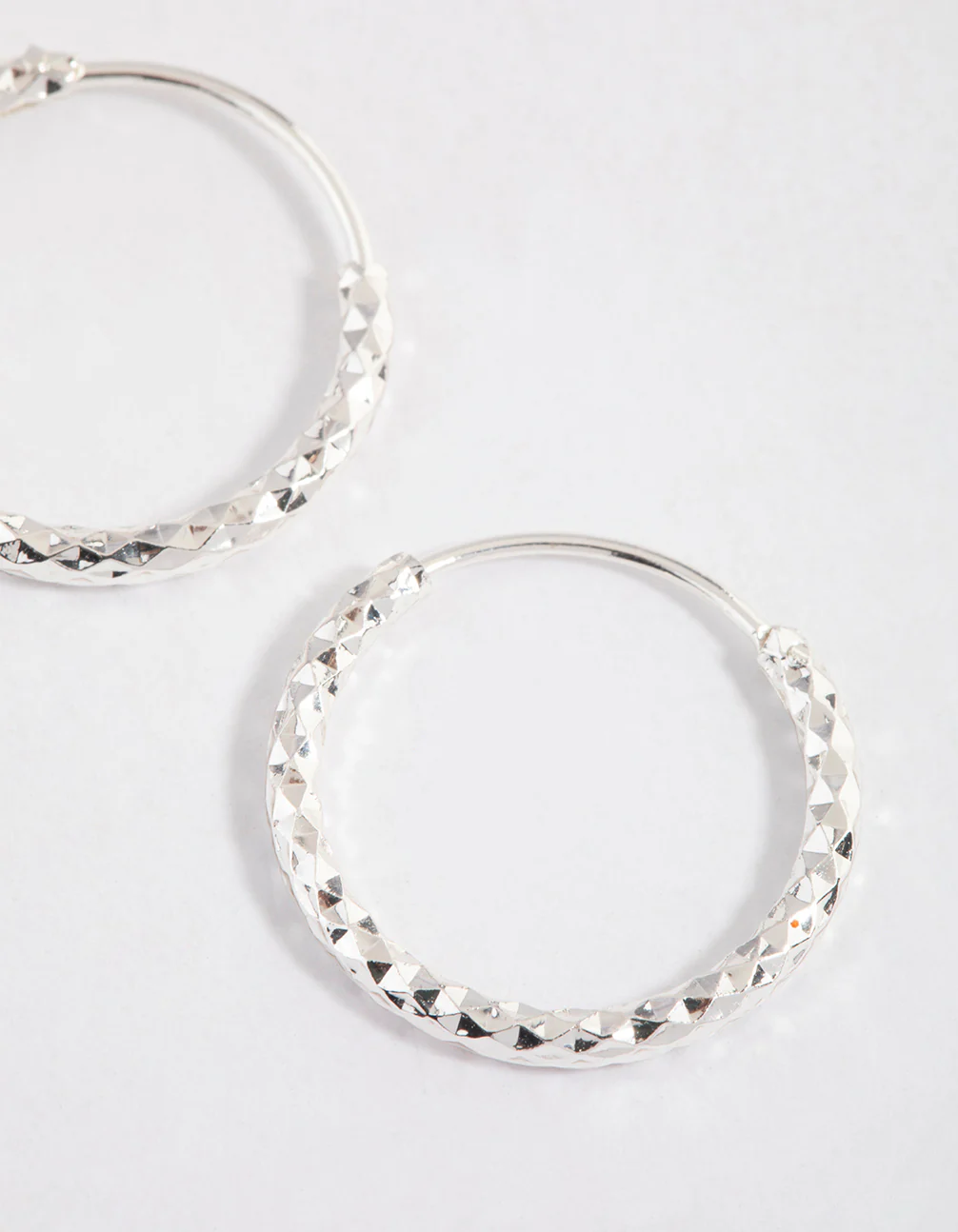 Silver Graduated Textured Hoop Earrings Pack - Image 3