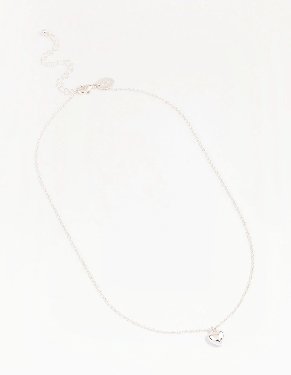 Silver Mini Puffy Heart Pendant Necklace - Image 2