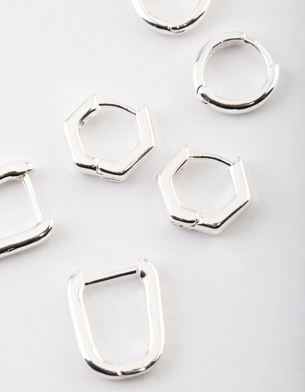 Silver Mini Shape Huggie Earrings Pack - Image 3