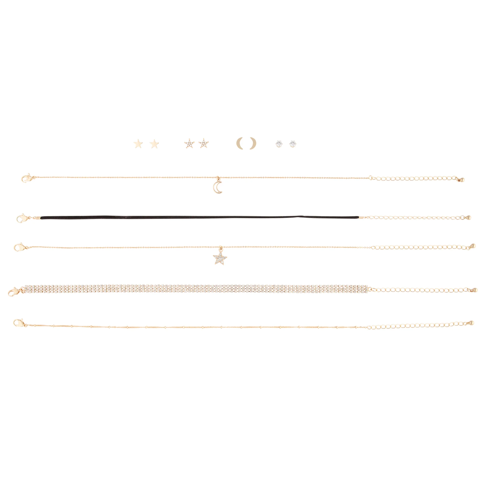 Gold Celestial Earrings & Choker Set - Image 2