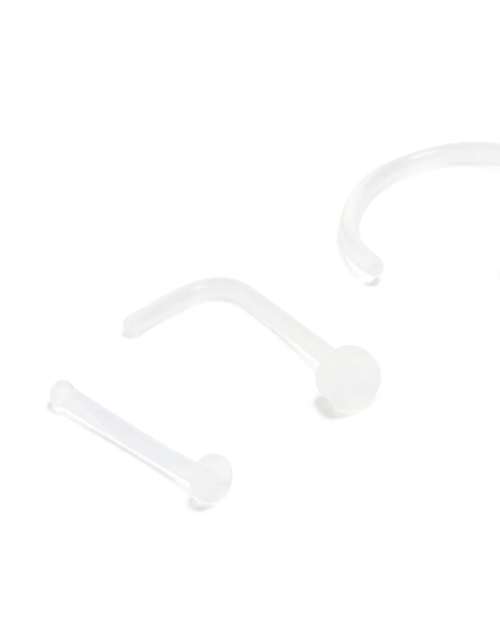 Clear Nose Ring & Studs 3-Pack - Image 2