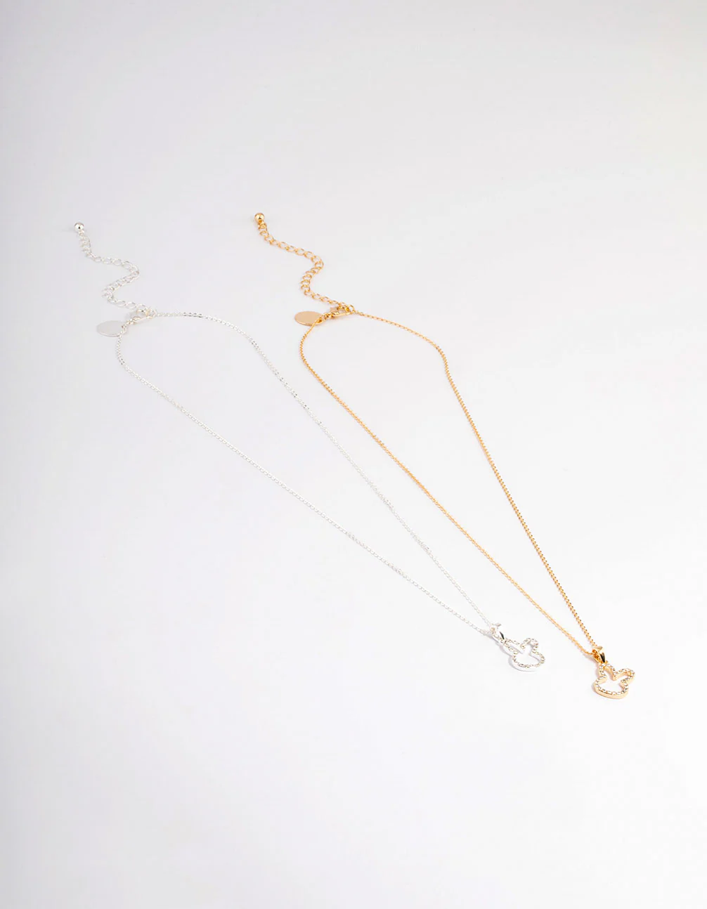 Mixed Metal Pave Diamante Bunny Necklace Pack - Image 2