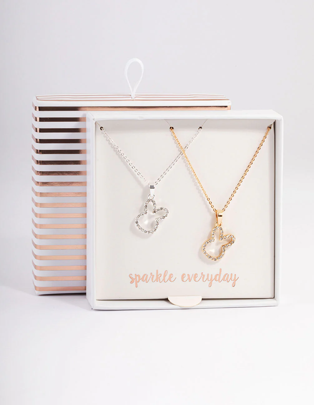 Mixed Metal Pave Diamante Bunny Necklace Pack - Image 3