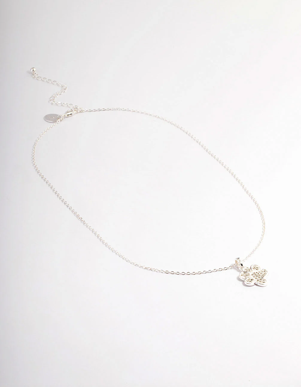 Silver Pave Diamante Paw Print Necklace - Image 2