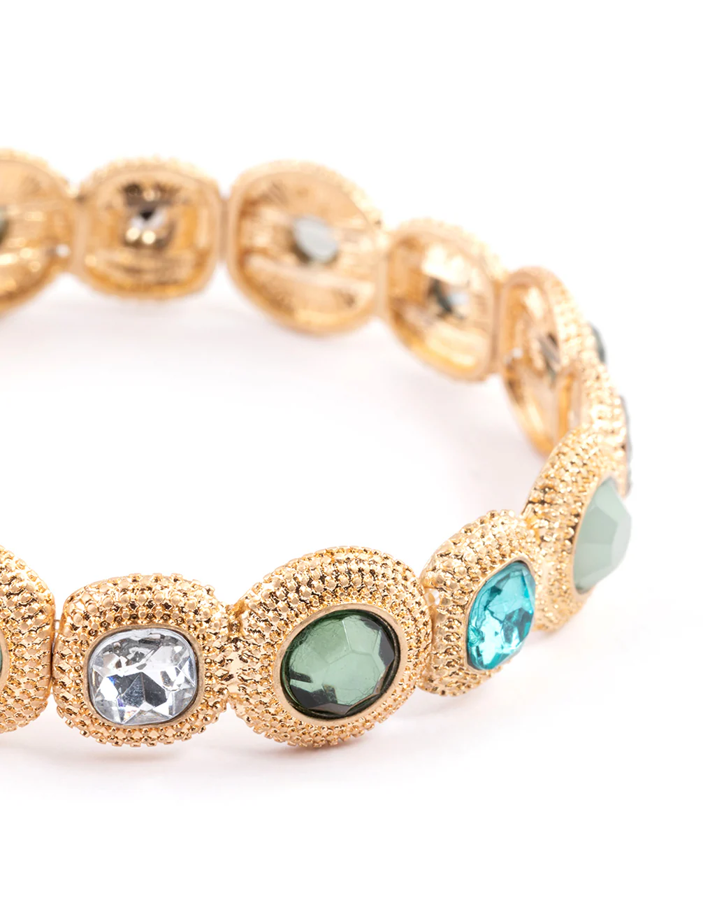Gold Mixed Stone Etched Bracelet - Image 2