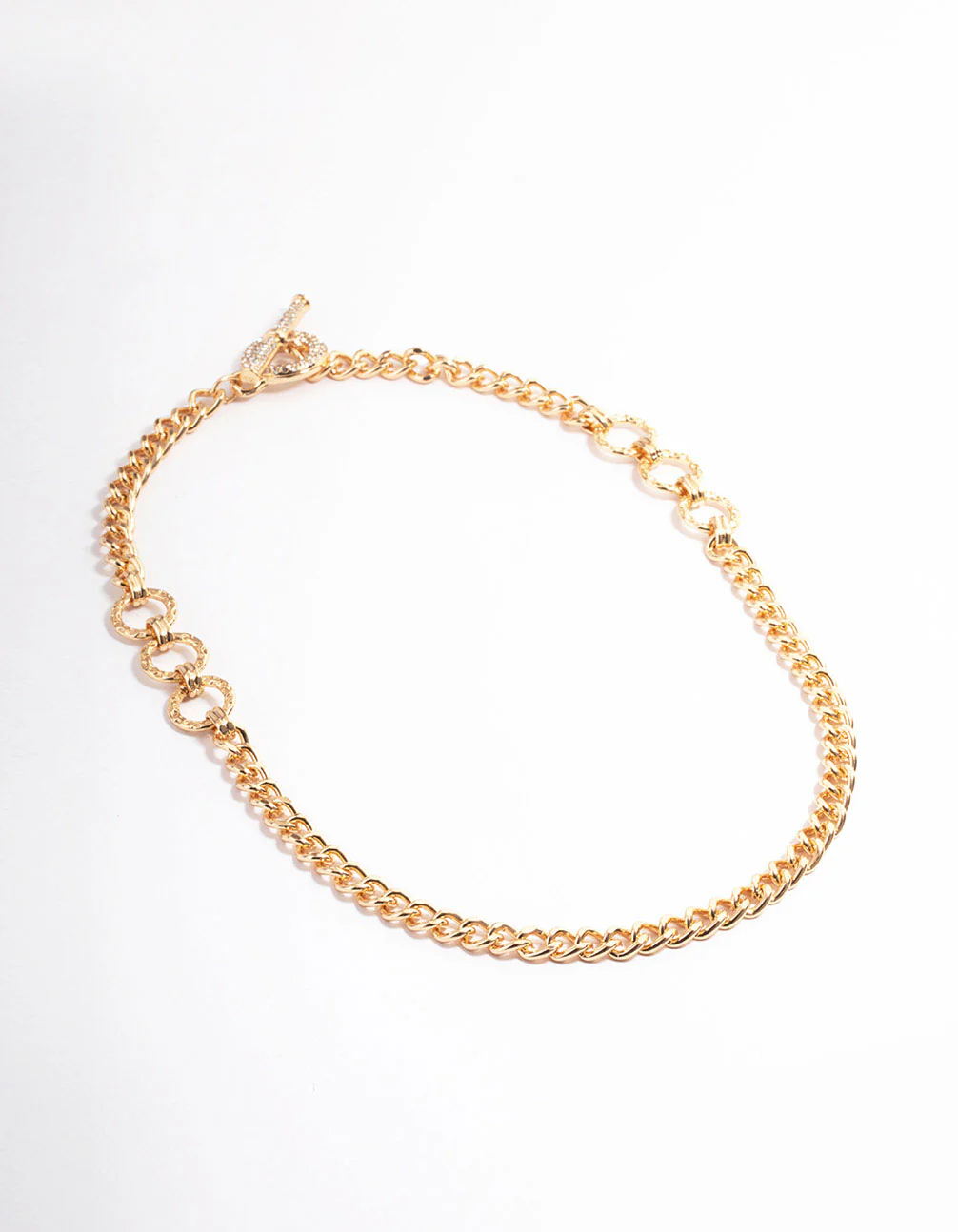 Gold Hammered T&O Necklace - Image 2