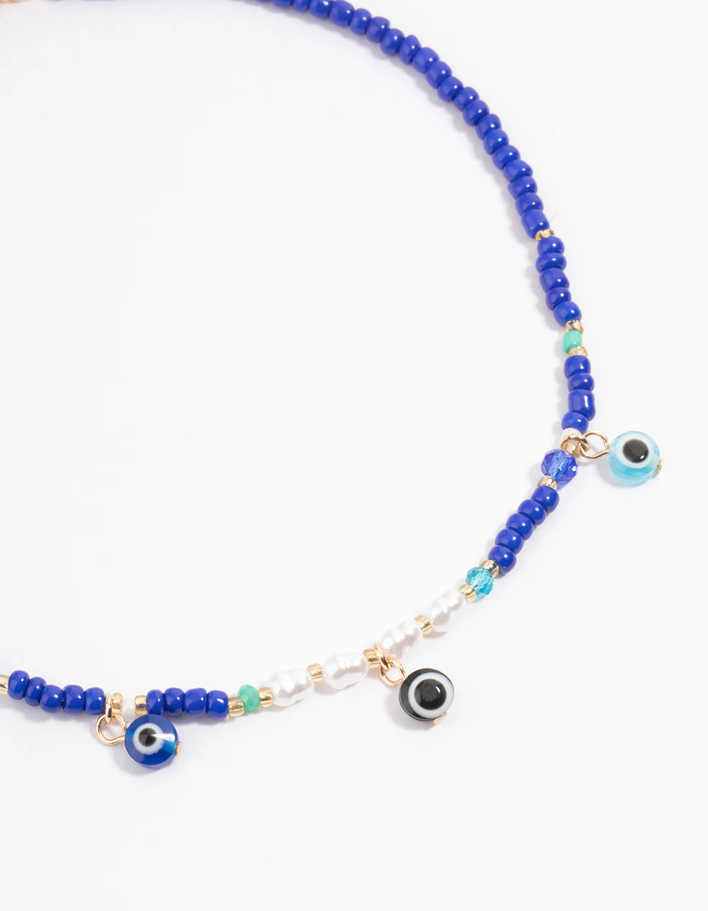 Gold Evil Eye Multi-Row Choker - Image 2