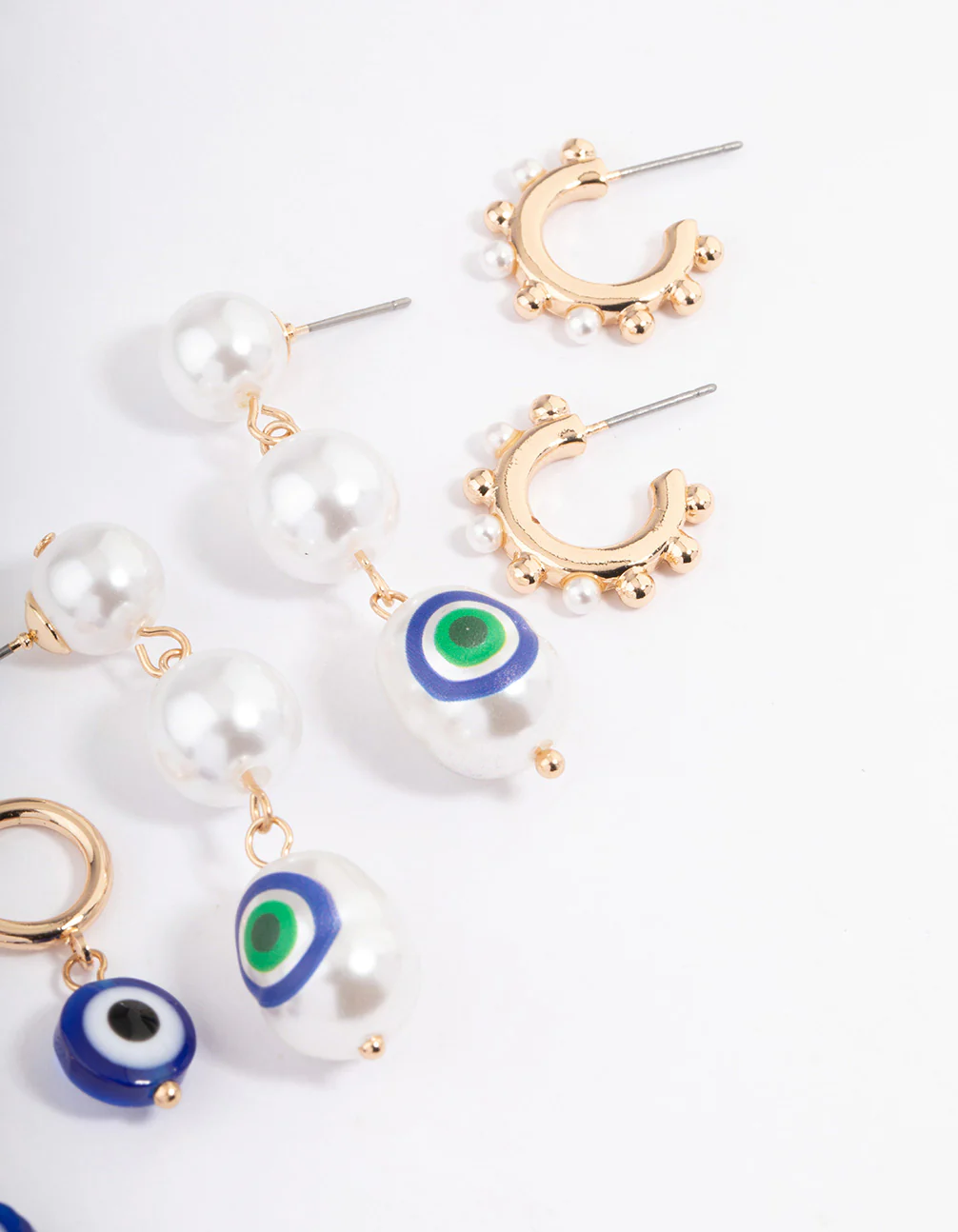 Gold Evil Eye Multi-Pack Earrings - Image 3