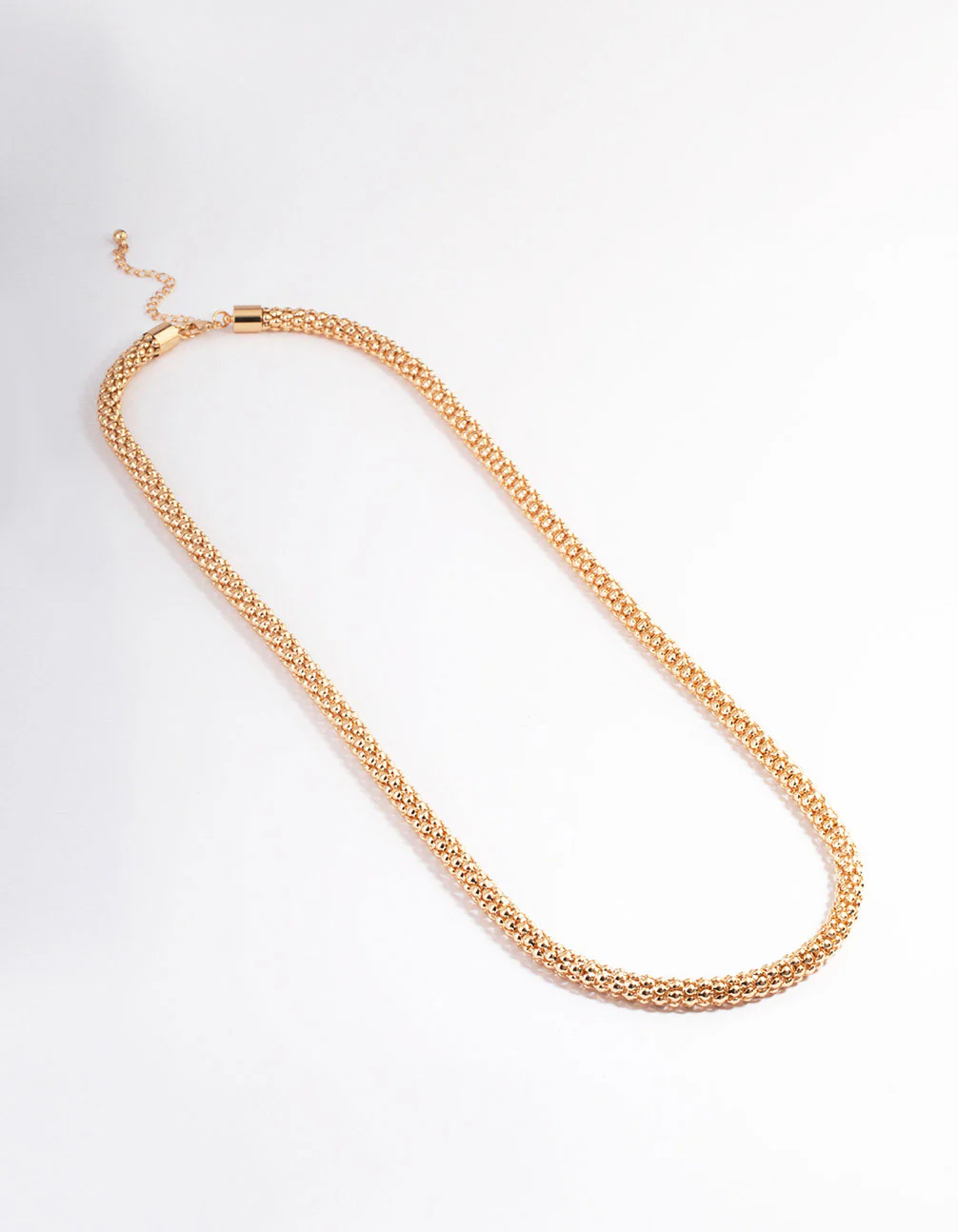Gold Long Popcorn Chain Necklace - Image 2