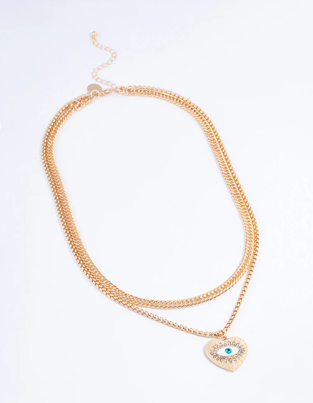 Gold Layered Evil Eye Heart Necklace - Image 2