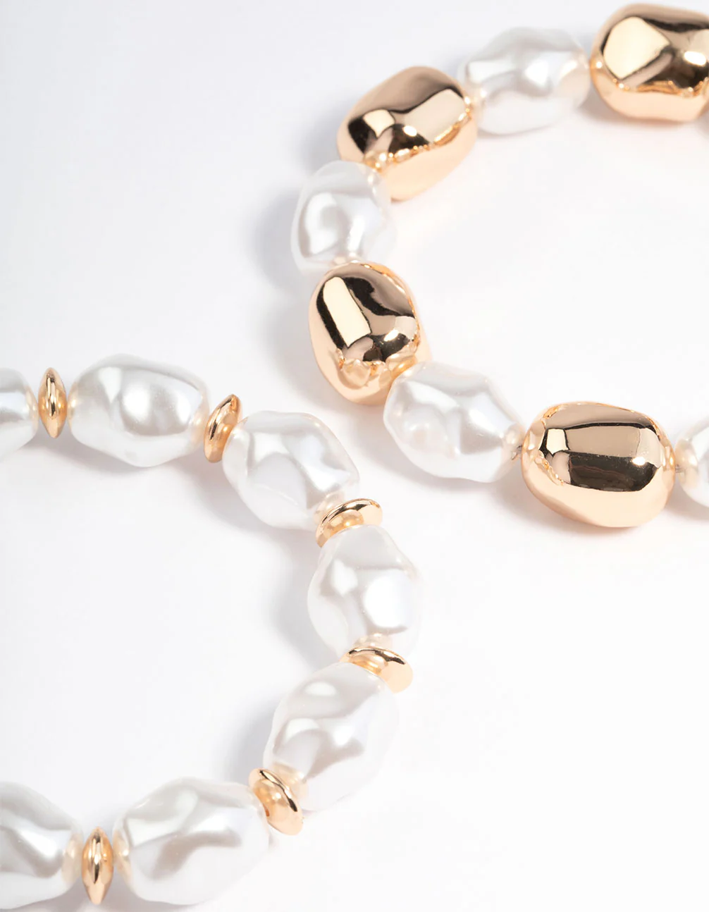 Gold Organic Shape Pearl Bracelet Pack - Image 2
