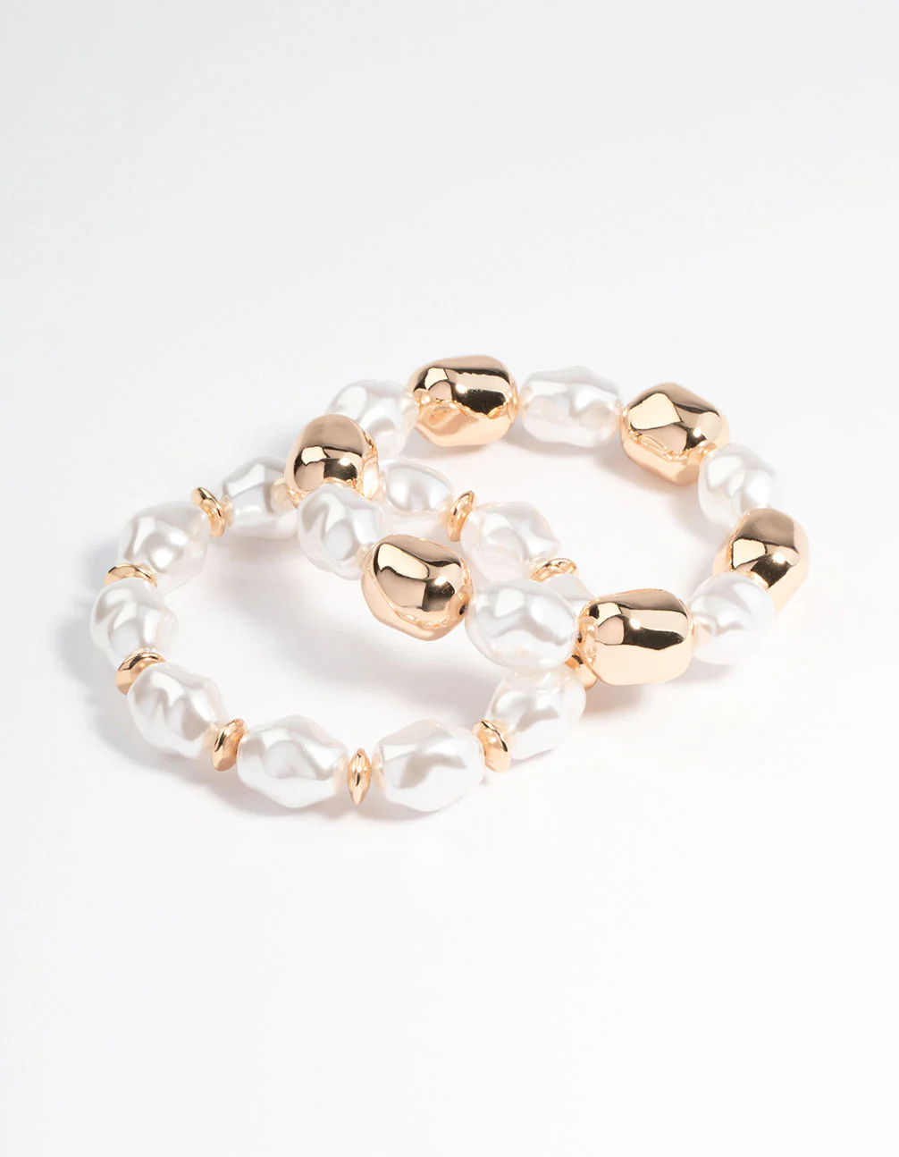 Gold Organic Shape Pearl Bracelet Pack - Image 3