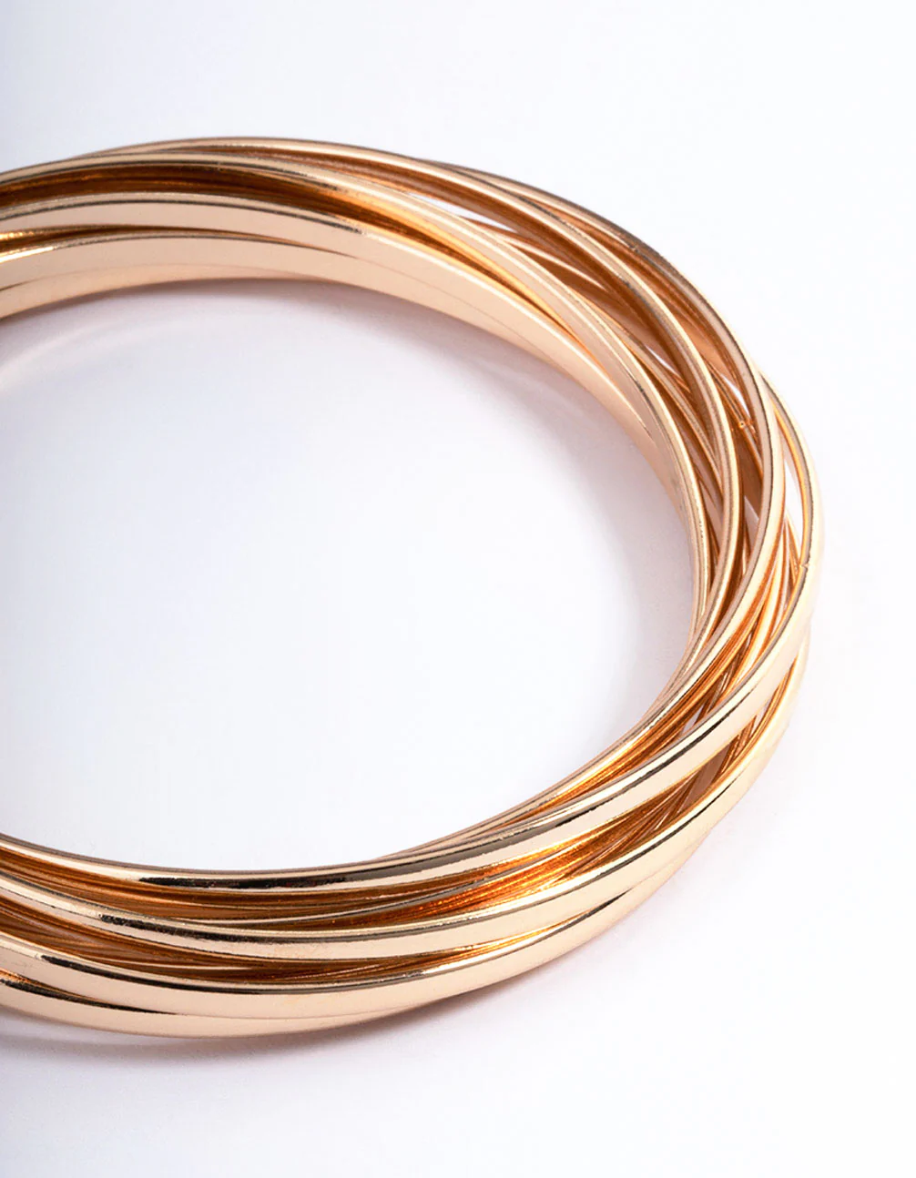 Gold Plain Molten Bracelet 9-Pack - Image 2