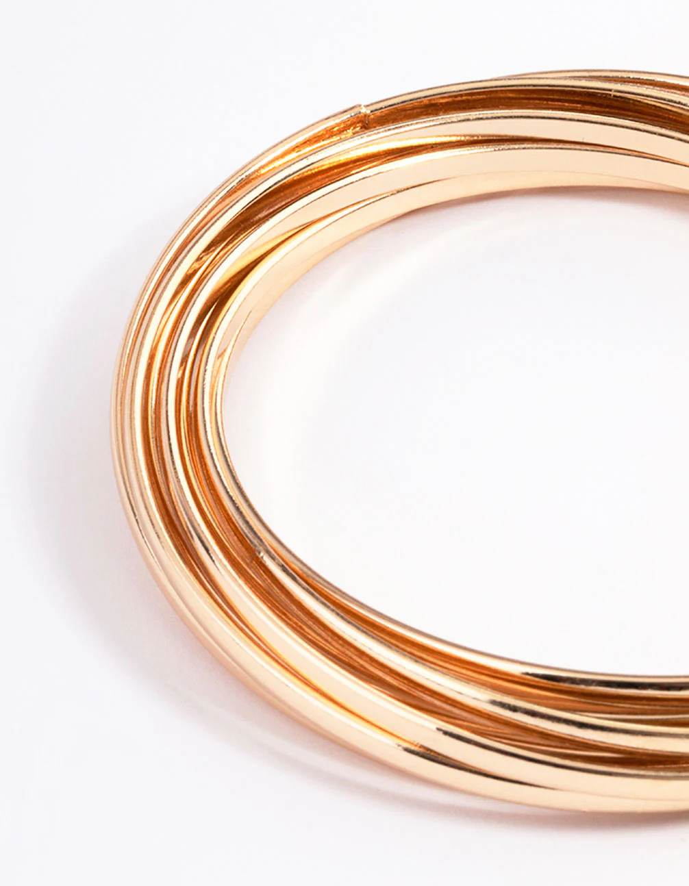 Gold Plain Molten Bracelet 9-Pack - Image 3