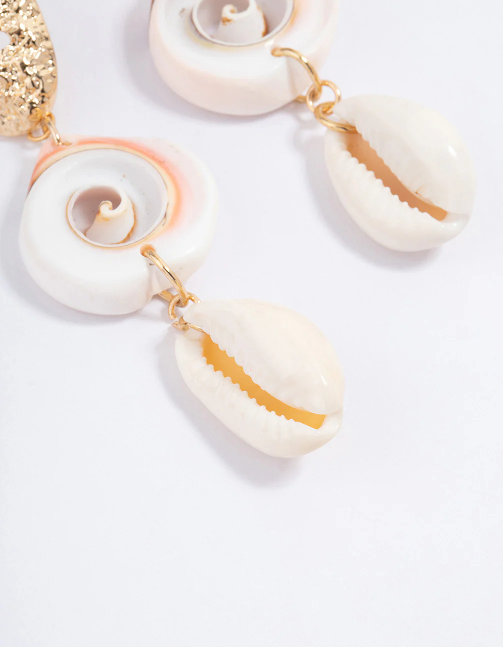Gold Shell Drop Earrings - Image 3