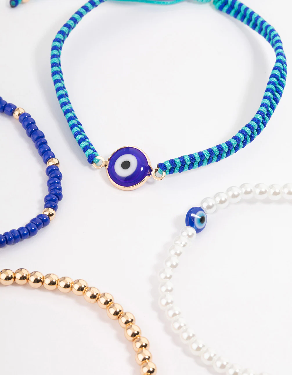 Gold Woven Evil Eye Bracelet - Image 2
