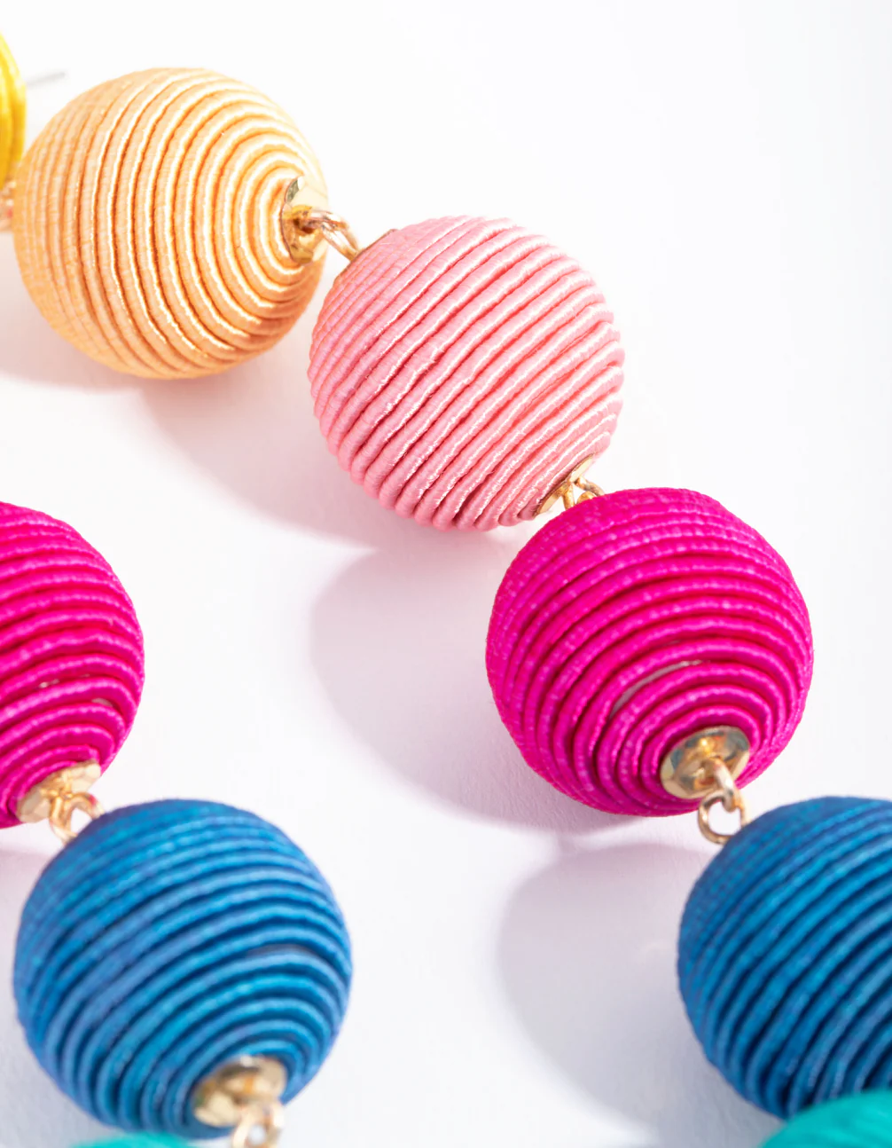 Gold Rainbow Ball Drop Earrings - Image 3