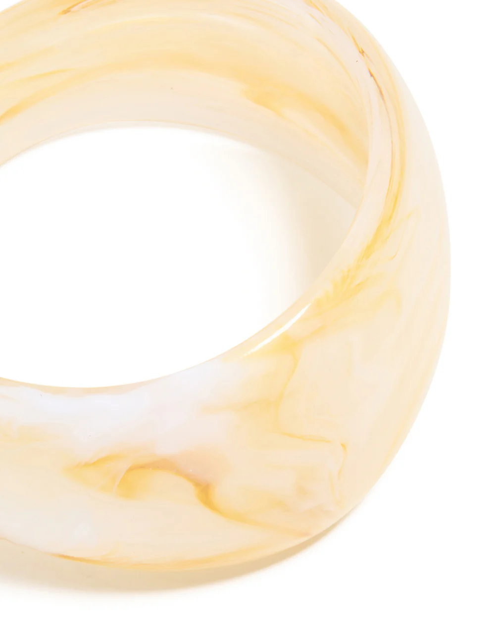 Cream Marbled Acrylic Statement Bangle - Image 2