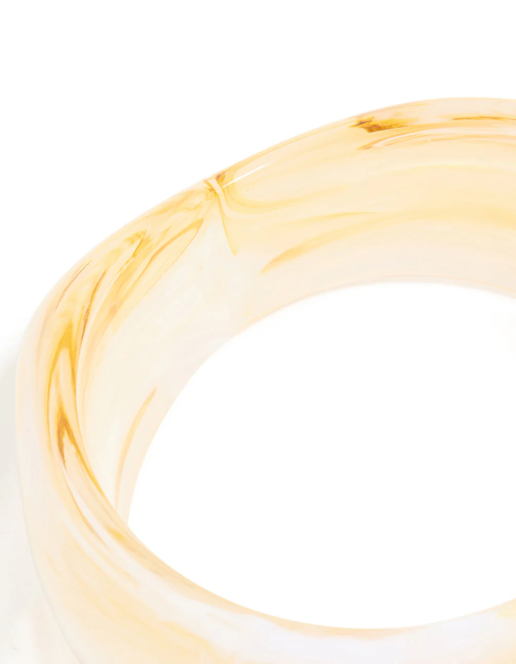 Cream Marbled Acrylic Statement Bangle - Image 3