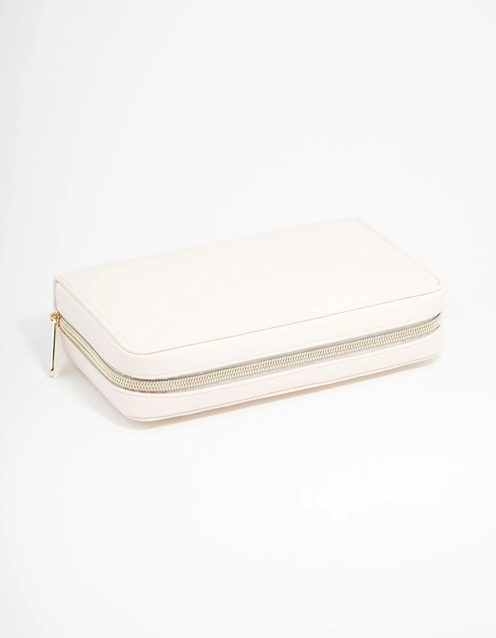 Cream PU Leather Wallet Jewellery Case - Image 3