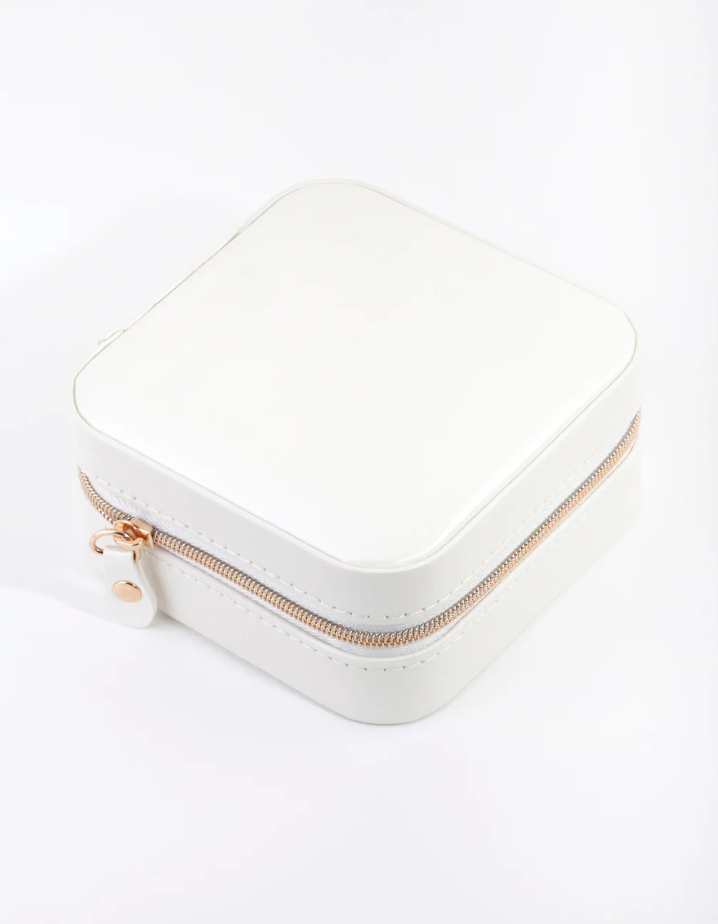 White Faux Leather Square Jewellery Box - Image 2