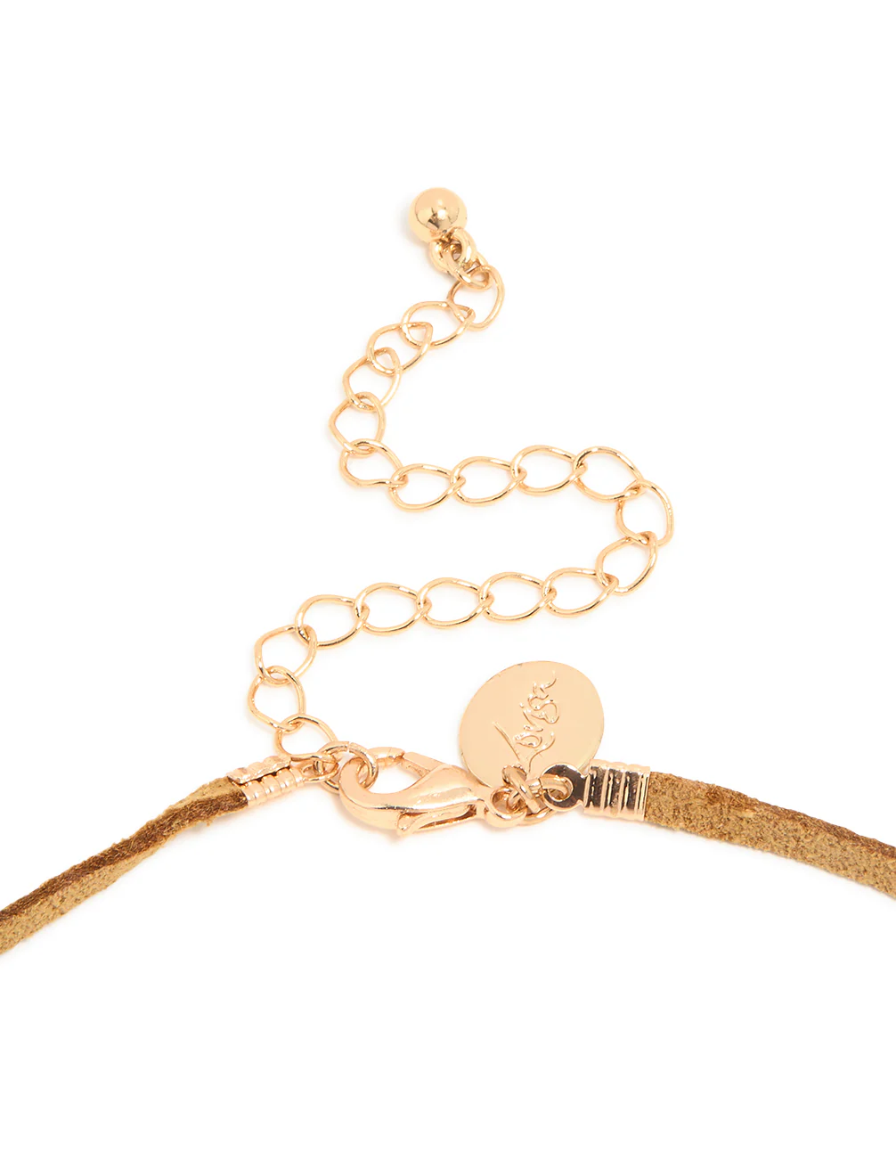 Cream Stone Pendant Brown Cord Necklace - Image 5
