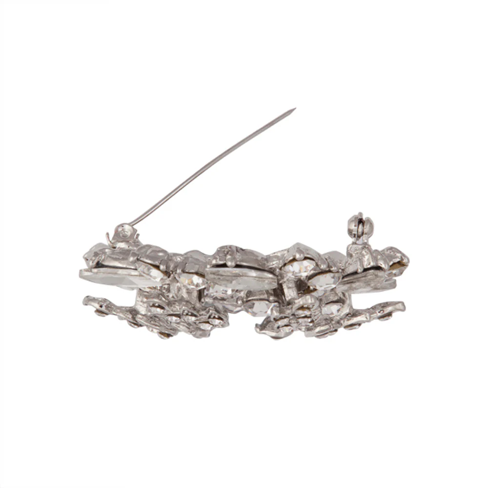 Crystal Jewelled Wreath Brooch - Image 3