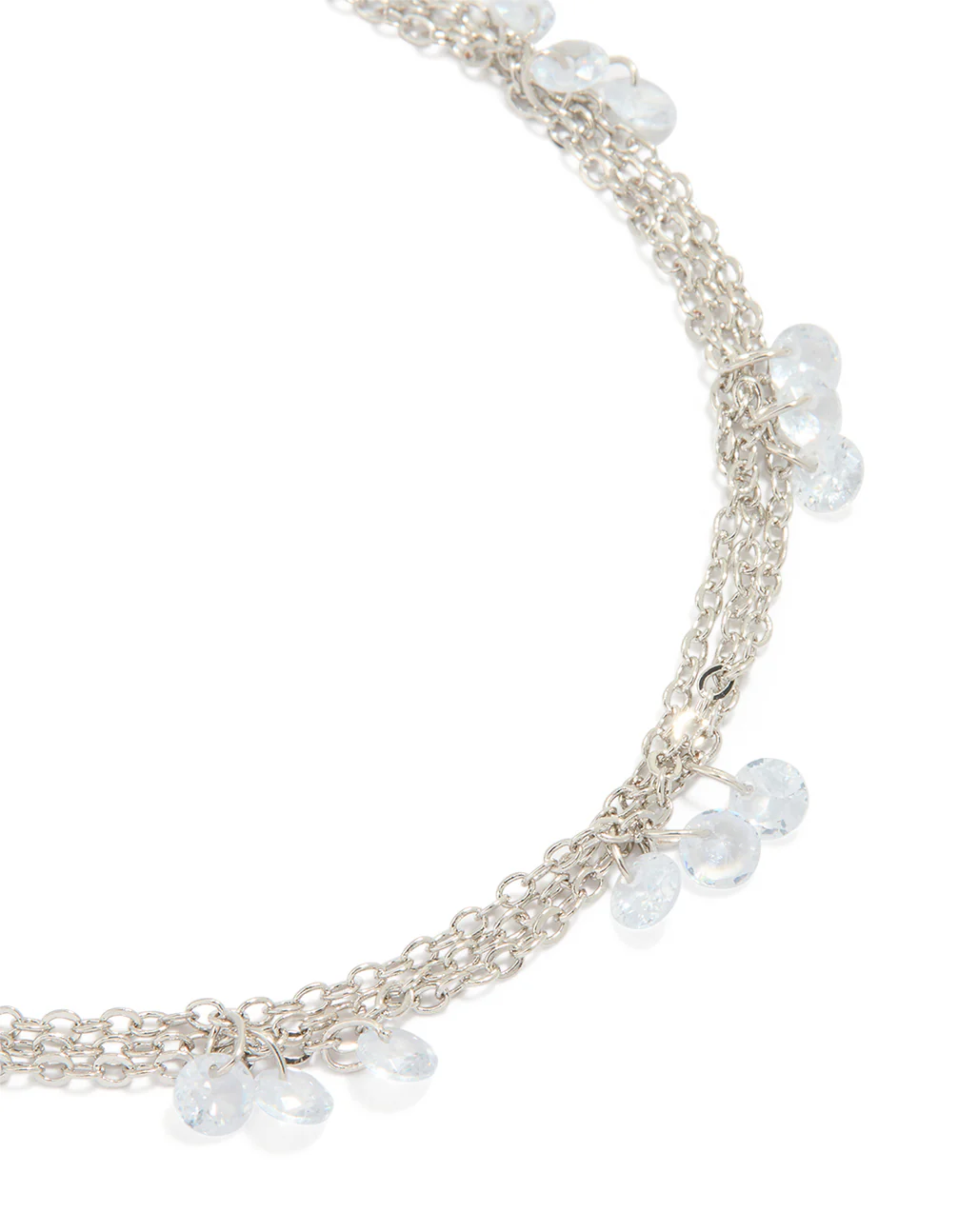 Cubic Zirconia Droplet Layered Anklet - Image 2