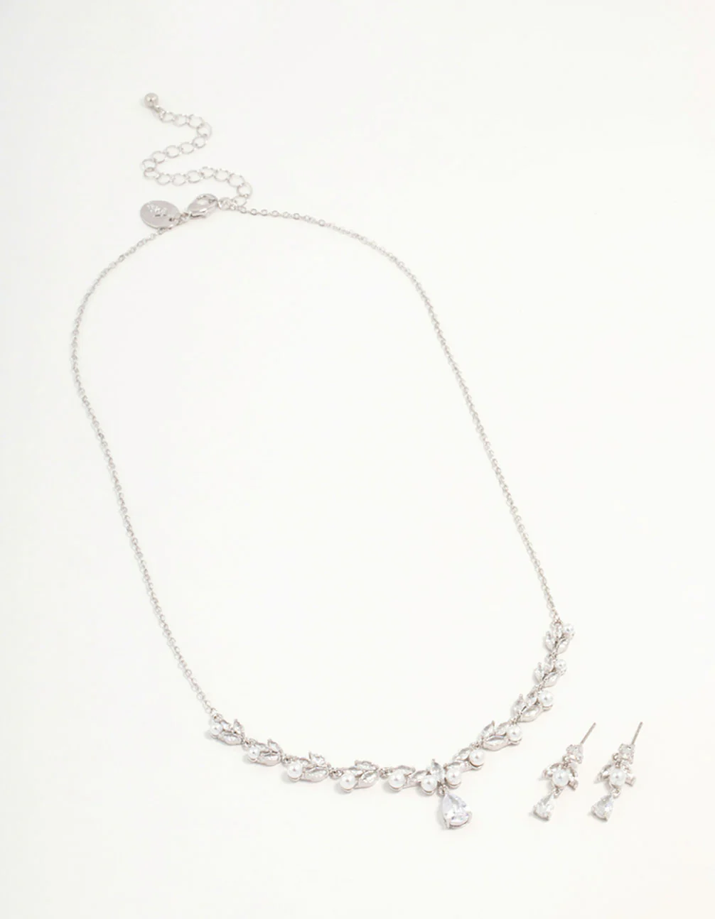 Silver Cubic Zirconia & Pearl Jewellery Set - Image 2