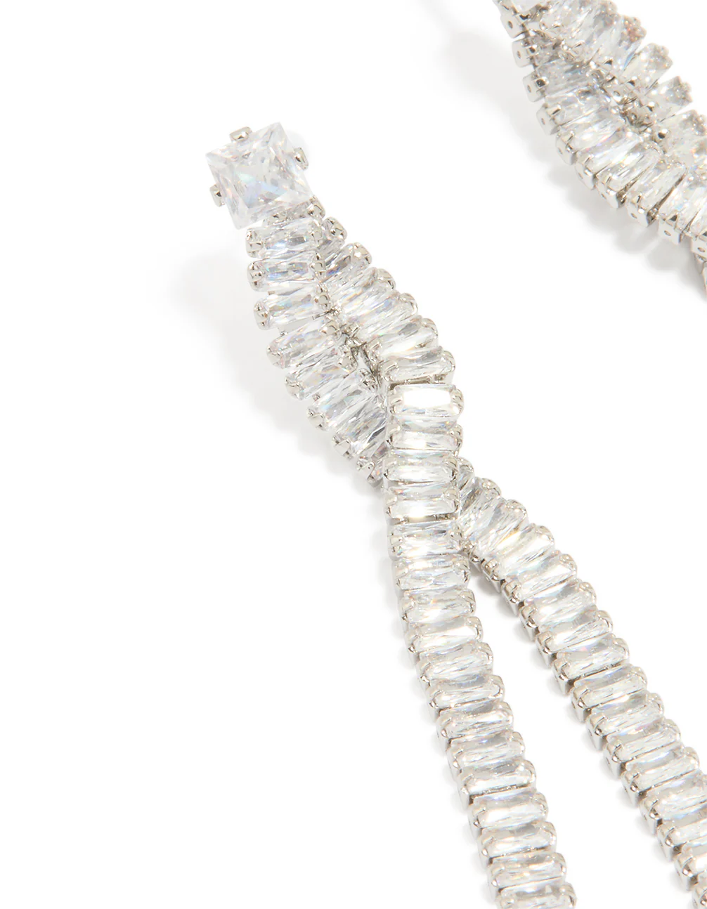 Cubic Zirconia Wrap Chain Drop Earrings - Image 2
