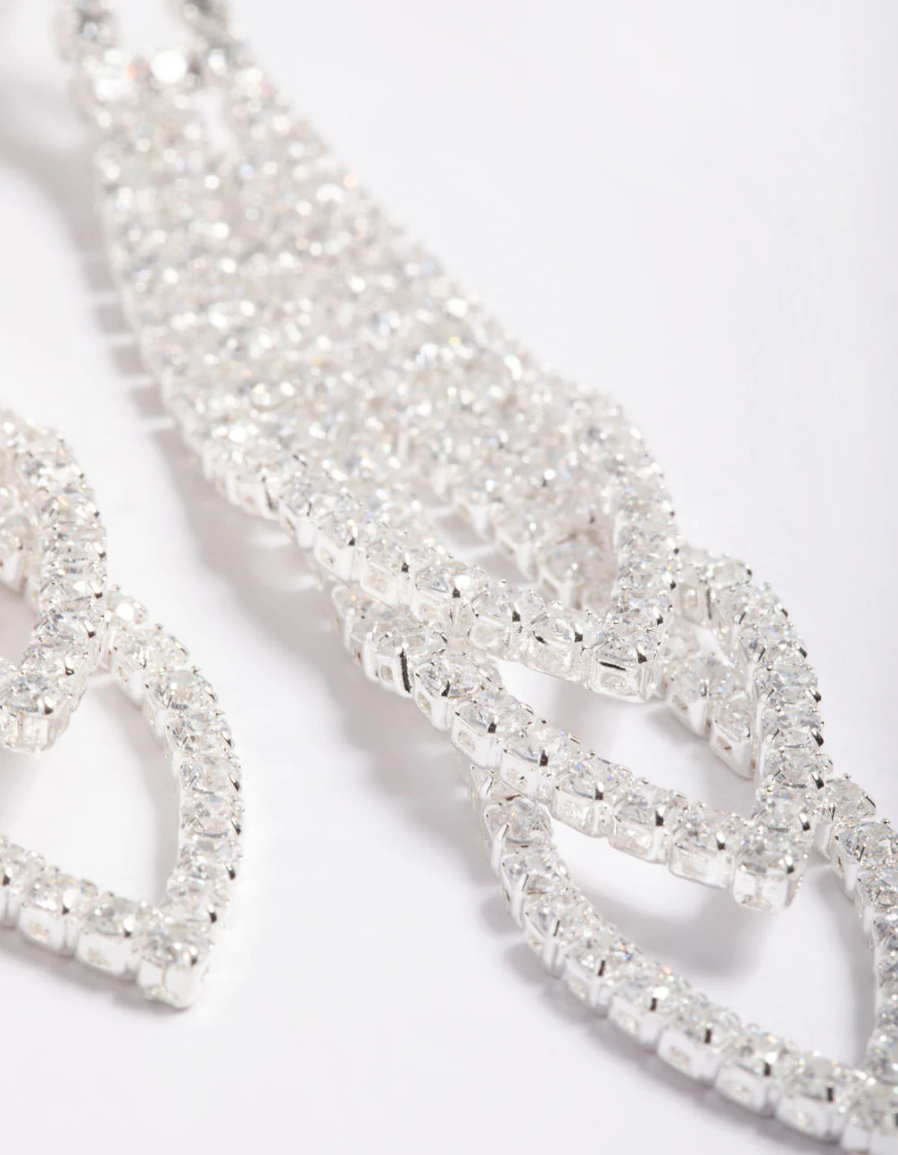 Cubic Zirconia Graduated Loop Cupchain Earrings - Image 3