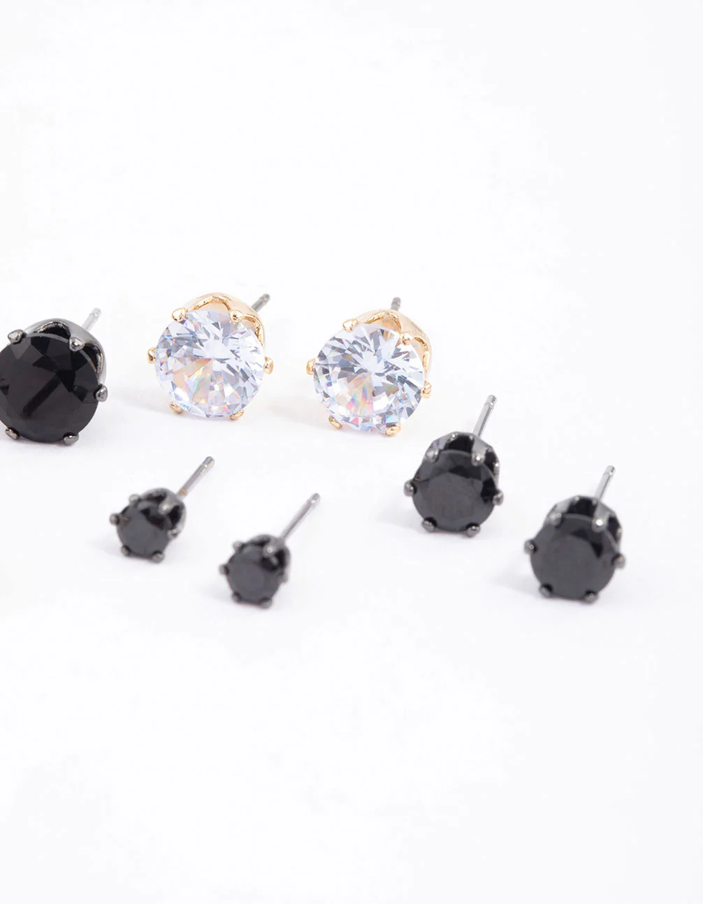 Cubic Zirconia Round Stud Earrings 6-Pack - Image 3