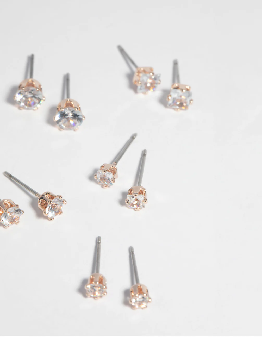 Rose Gold Cubic Zirconia Earring 6-Pack - Image 3