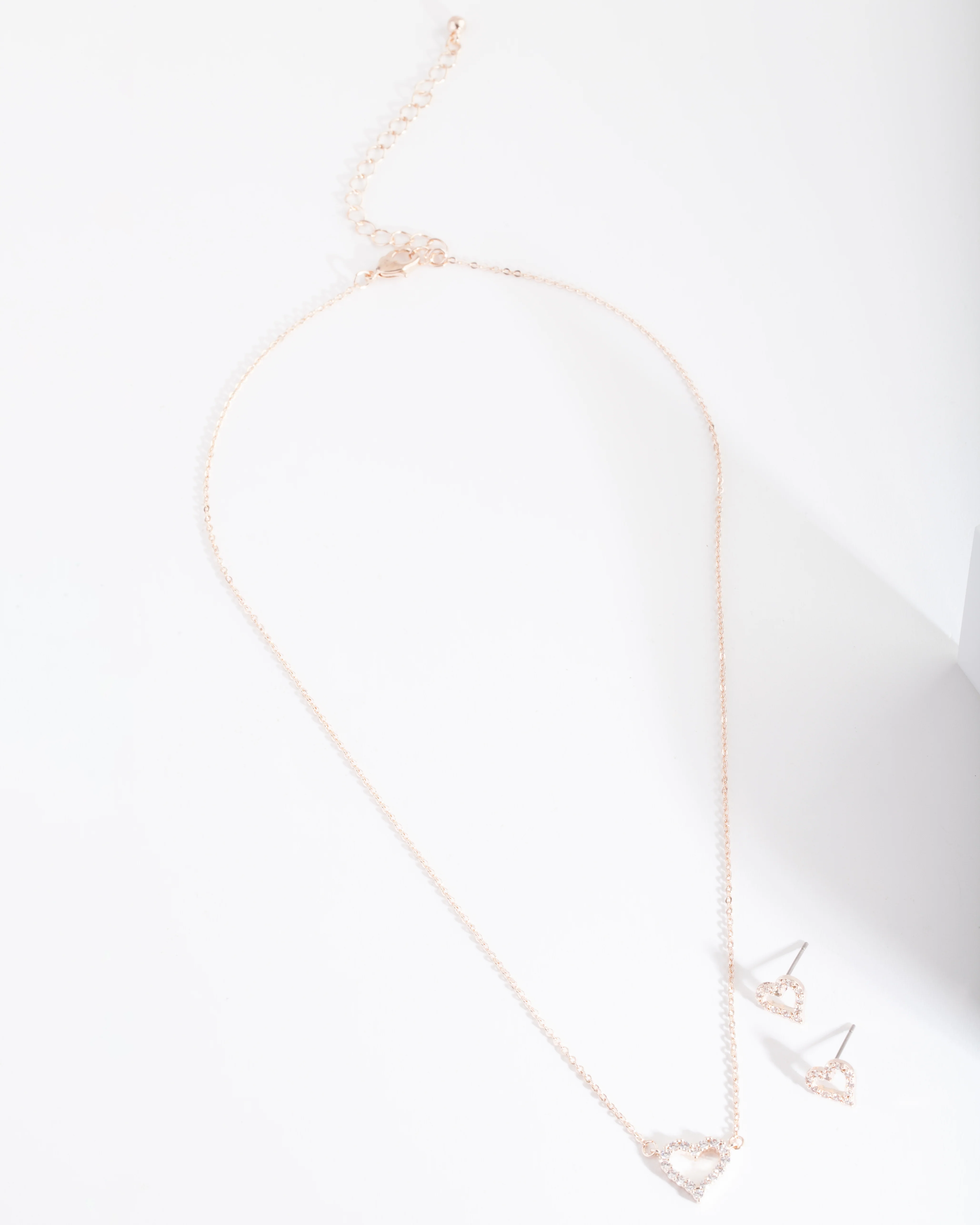 Rose Gold Cubic Zirconia Heart Jewellery Set - Image 2