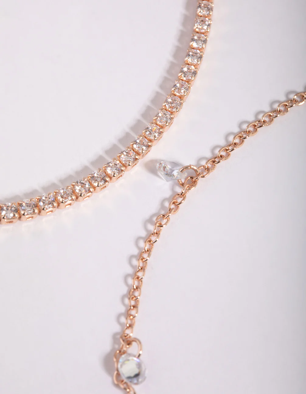 Rose Gold Cubic Zirconia Tennis Anklet - Image 2