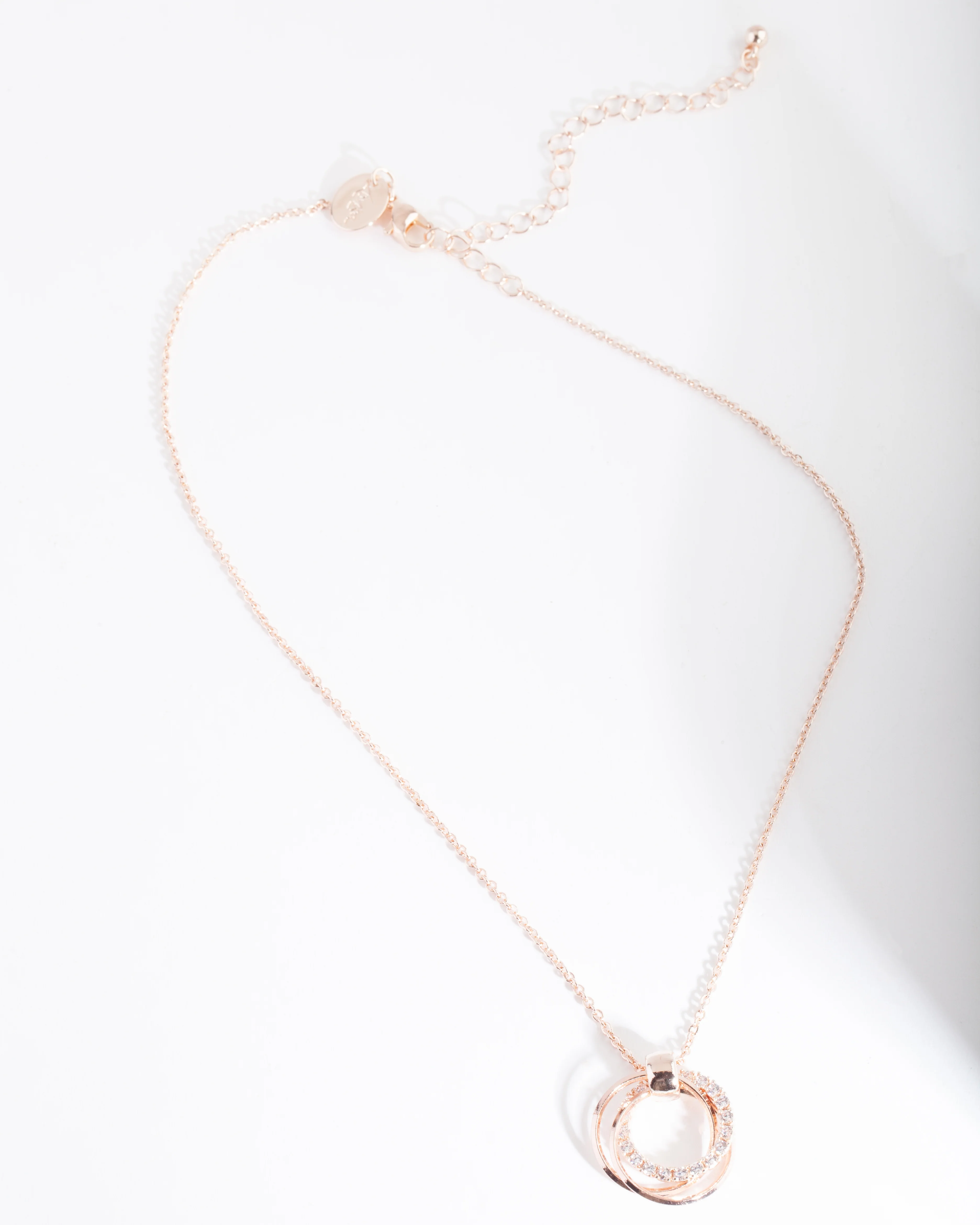 Rose Gold Cubic Zirconia Ring Necklace - Image 2