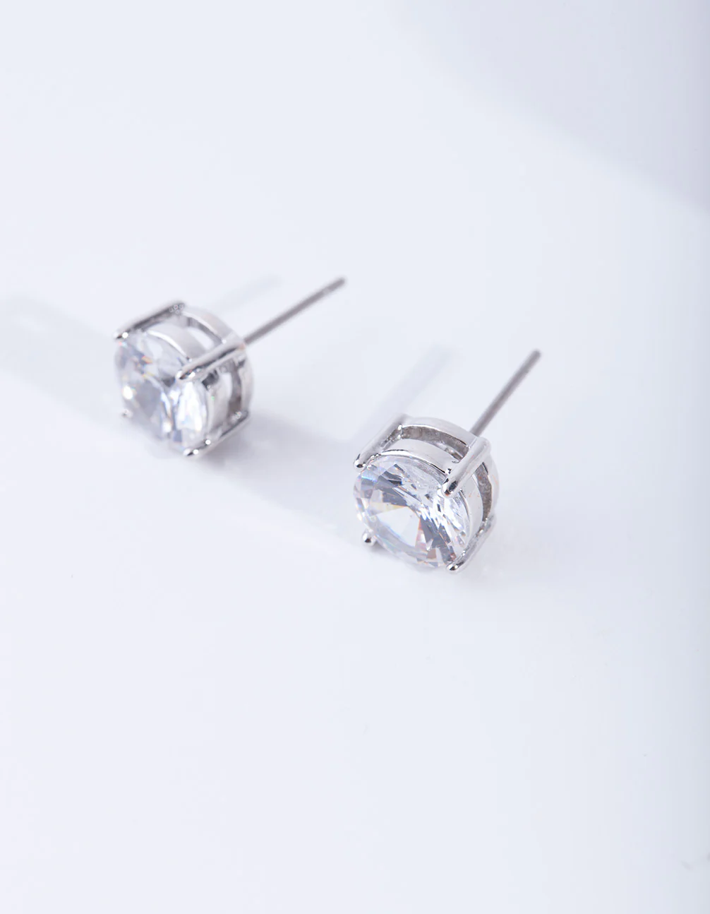 Silver Cubic Zirconia Circle Earrings - Image 3