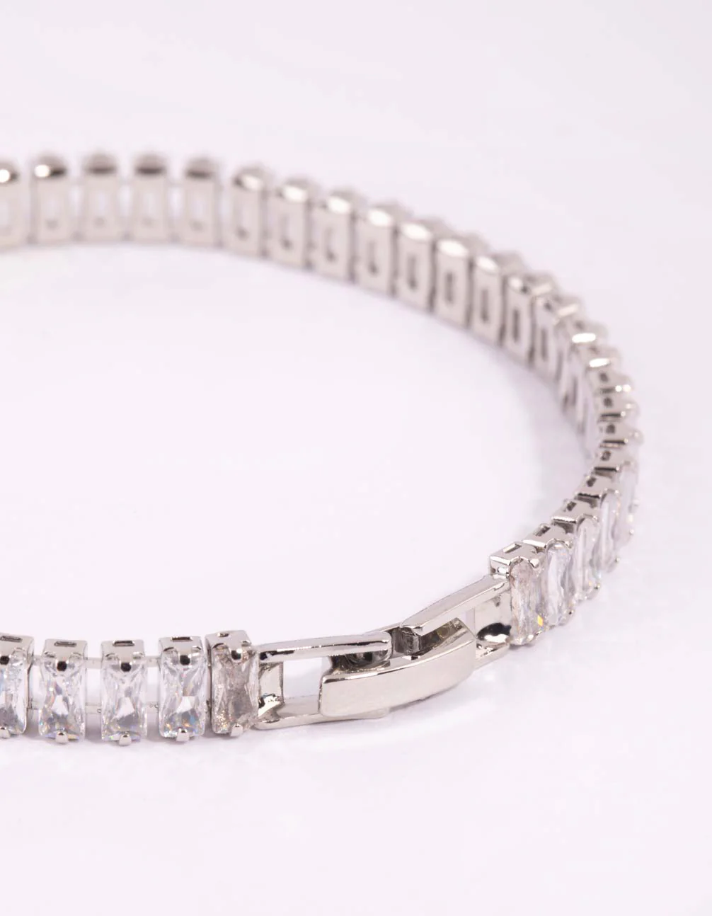 Silver Cubic Zirconia Baguette Tennis Bracelet - Image 3