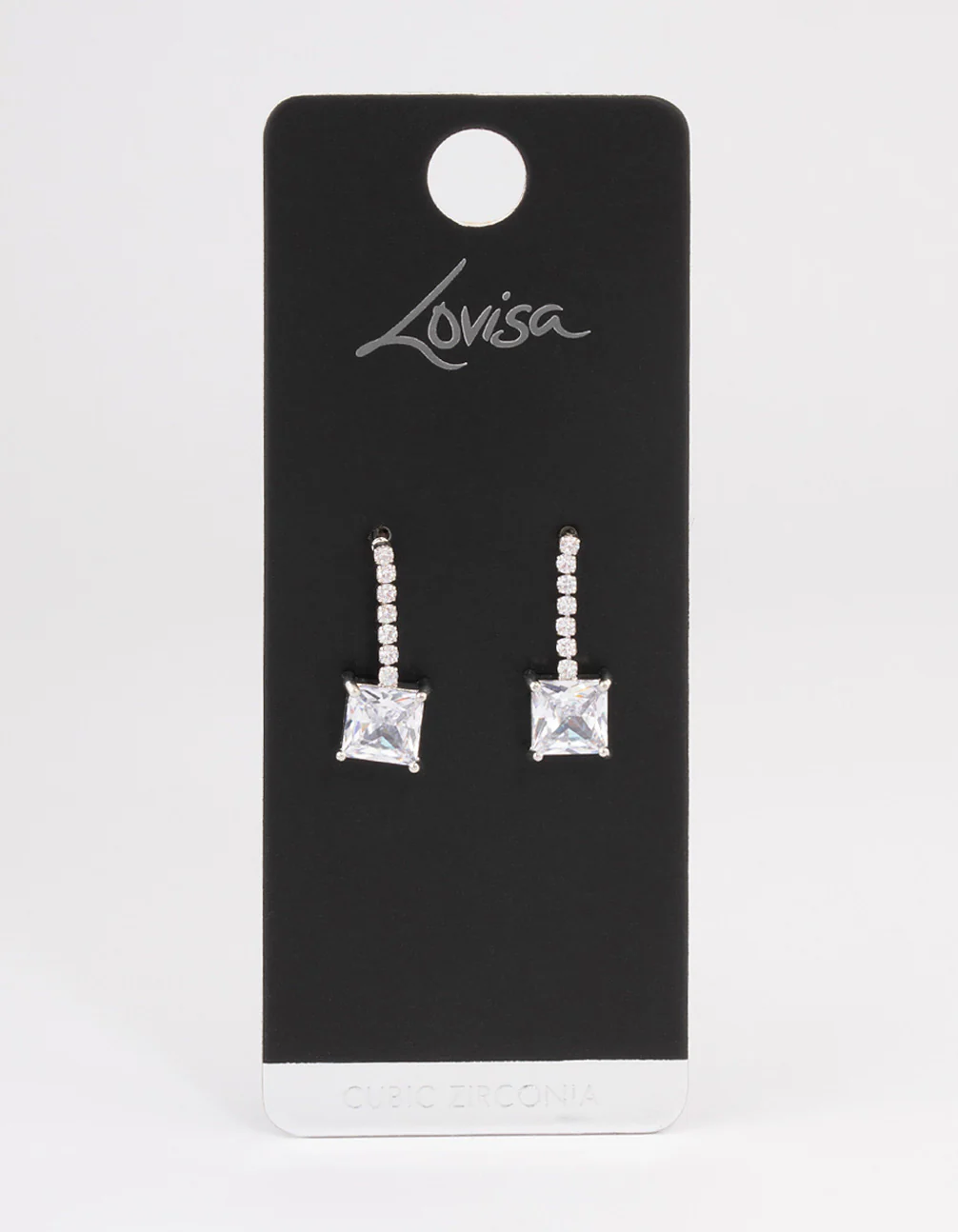 Silver Cupchain Square Drop Earrings - Image 3
