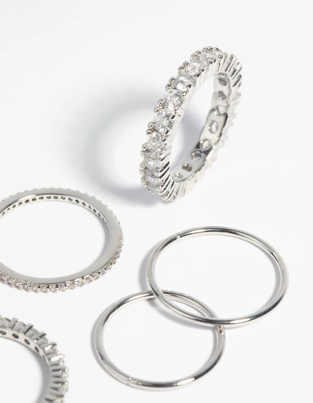 Silver Plated Cubic Zirconia Stack Ring - Image 3