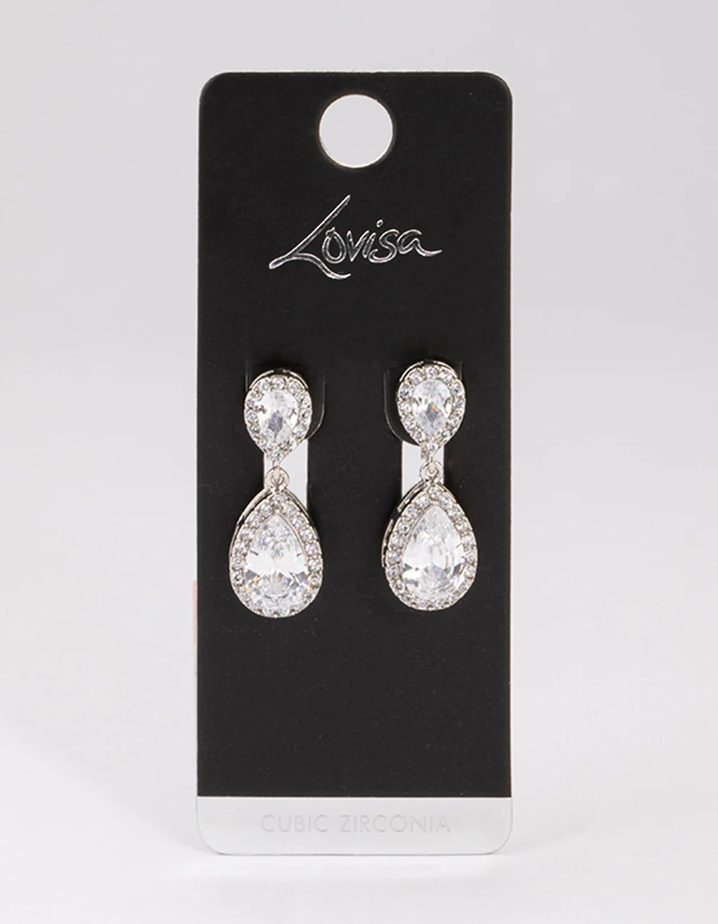 Silver Cubic Zirconia Angelina Drop Earrings - Image 4