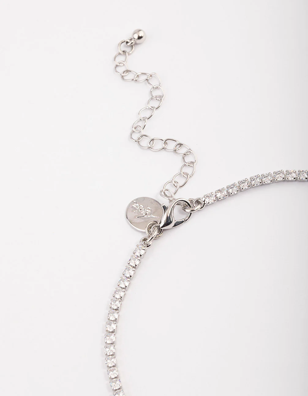 Silver Cubic Zirconia Cup Chain Teardrop Earrings & Necklace Set - Image 3