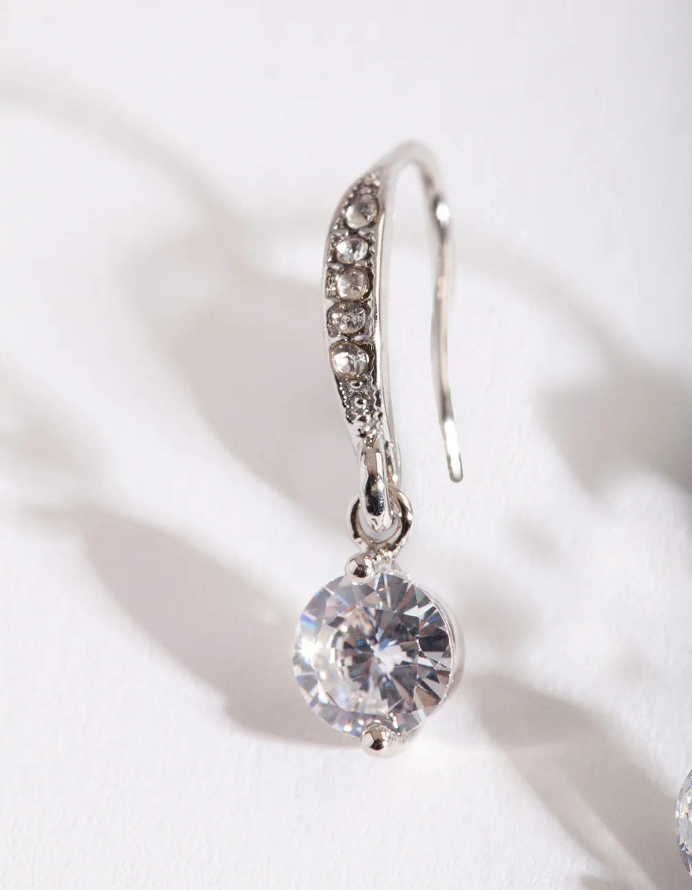 Silver Cubic Zirconia Drop Earrings - Image 6