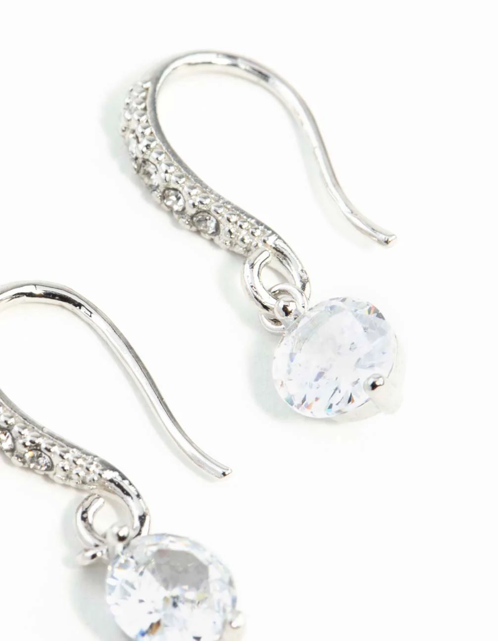 Silver Cubic Zirconia Drop Earrings - Image 7