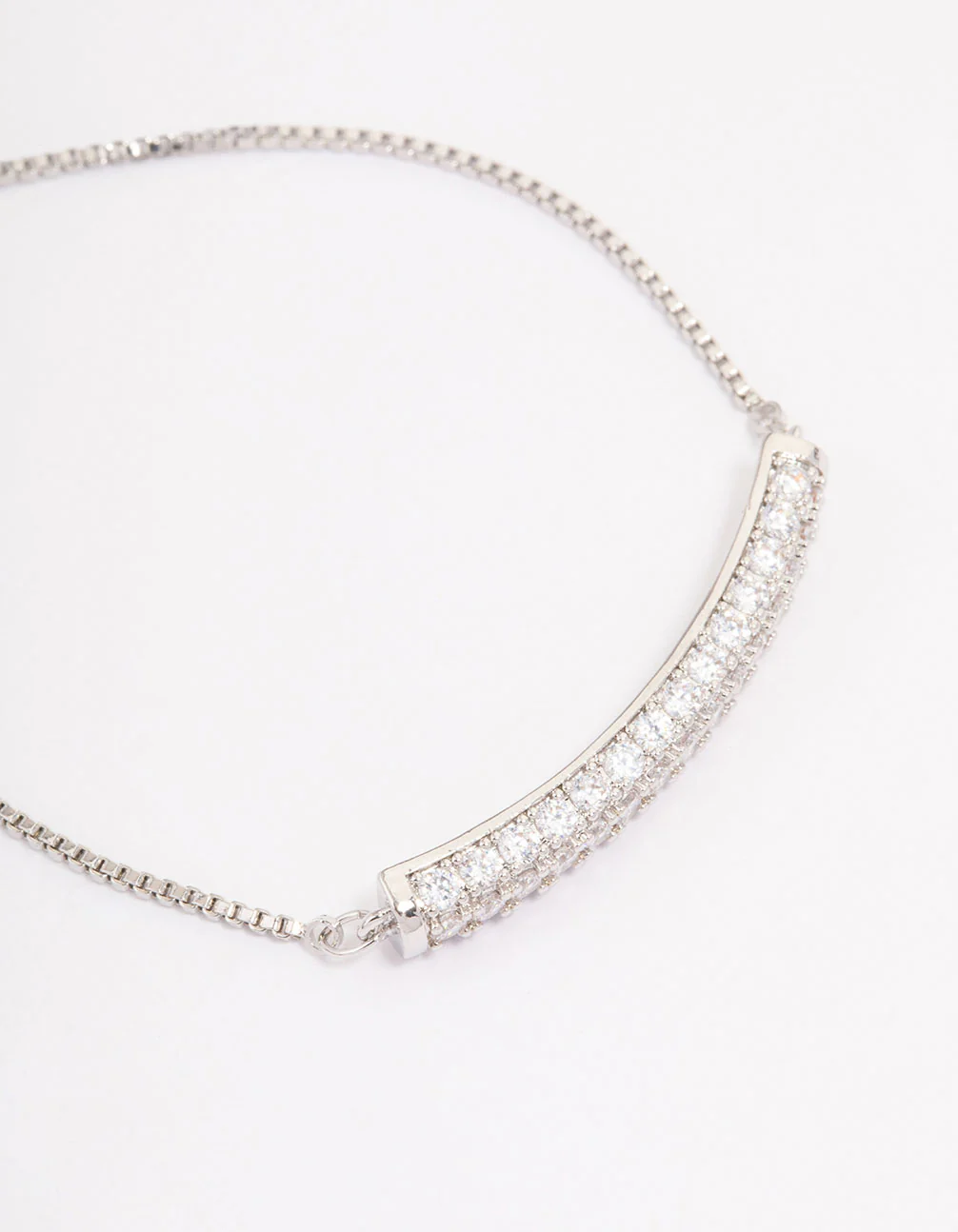 Silver Cubic Zirconia Multi Bar Bracelet - Image 2
