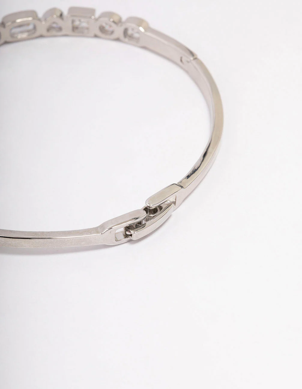 Silver Cubic Zirconia Mixed Shape Stone Bangle - Image 3