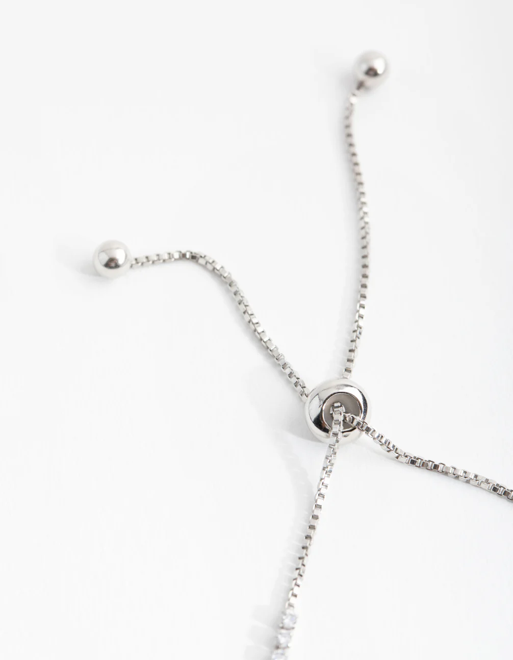 Silver Cubic Zirconia Square Halo Toggle Tennis Bracelet - Image 3